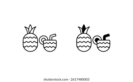 Pineapple Juice icon design with white background stock illustration