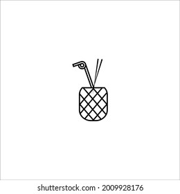 pineapple juice icon on white background