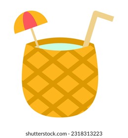 pineapple juice item summer design illustration