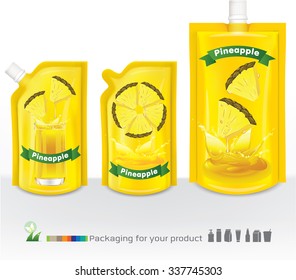 Pineapple juice packaging.vector