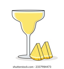 Pineapple juice. pineaplle slice.
pineapple flavored drink. pineapple vector cartoon icon design illustration