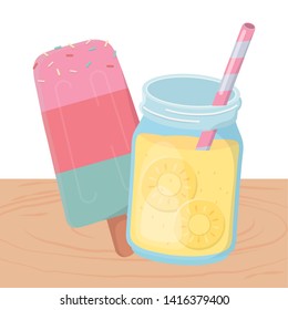 Pineapple juice and popsicle design