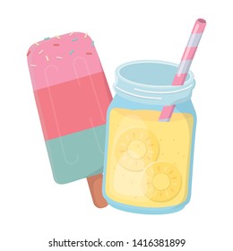Pineapple juice and popsicle design