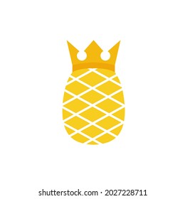 logotipo de rey de piña aislado blanco