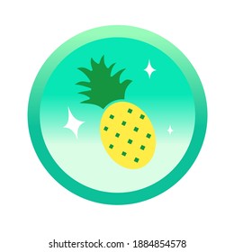 Pineapple label icon sticker design