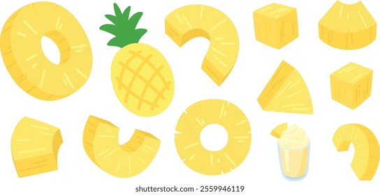 pineapple a large fruit that grows on a tropical tree and that has thick skin and very sweet, juicy, yellow flesh.