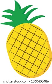 Pineapple with leaf Concept Vector Color Icon Design, Tropical exotic fruit shape on white background