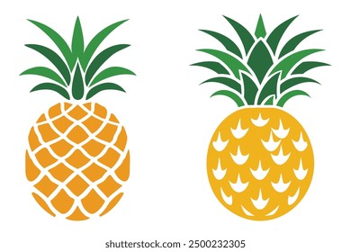 Pineapple with leaf icon. Symbol of food, Tropical Fruit Vector Illustration