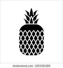 Pineapple with leaves outline icon. Tropical exotic fruit simple line vector icon. vector illustration on white background