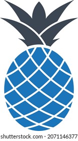 Pineapple with leaves vector icon