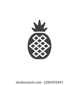 Ananas mit Blättern, Vektorsymbol. volles Flachzeichen für mobiles Konzept und Webdesign. Ananas-Fruchtglyph-Symbol Symbol, Logo-Abbildung. Vektorgrafik