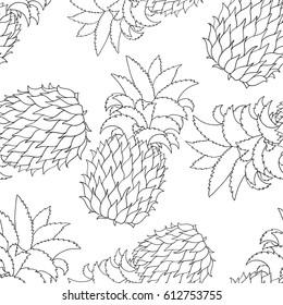 pineapple line art pattern 
