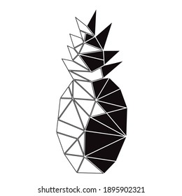 Pineapple line art. Vector illustration.