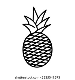 Pineapple line and glyph icon, fruit and ananas, tropical sign, flat illustration on white background..eps