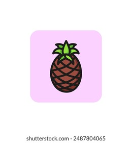 Pineapple line icon. Antioxidant, vitamin, meal. Fruit concept. Vector illustration can be used for topics like tropical plant, summer, food
