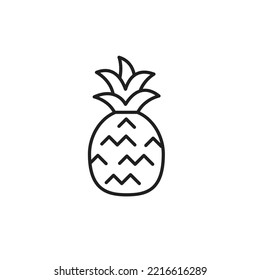 Pineapple line icon black and white
