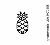 Pineapple line icon design concept 