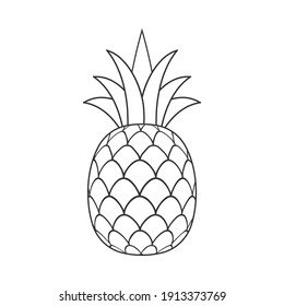 Pineapple line icon design isolated. Vector fruit logo