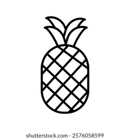 Pineapple - line icon with editable stroke. Tropical fruit symbol. Vector illustration icon vector illustration, pictogram isolated on white background. color editable