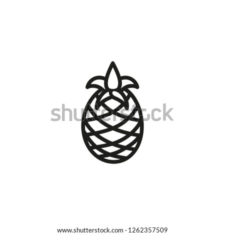 Pineapple line icon. Exotic fruit, ingredient, flavor. Food line icon. Can be used for topics like juice, vitamins, summer