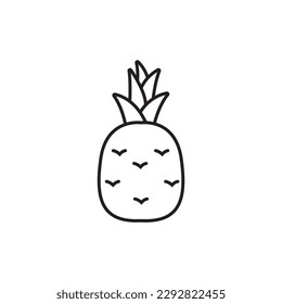 Icono de línea de piña, vector de logotipo de fruta