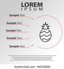 pineapple line icon. pineapple infographics template