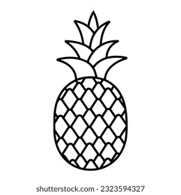 Pineapple line icon isolated on a white background