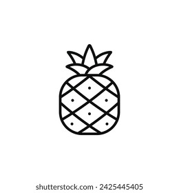 Pineapple line icon isolated on white background