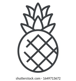  Ananas-Linie-Symbol auf weißem Hintergrund