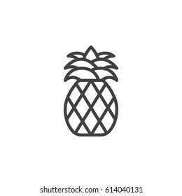 Pineapple line icon, outline vector sign, linear style pictogram isolated on white. Symbol, logo illustration. Editable stroke. Pixel perfect