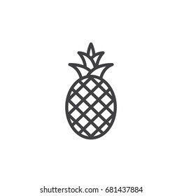 Pineapple line icon, outline vector sign, linear style pictogram isolated on white. Symbol, logo illustration. Editable stroke. Pixel perfect vector graphics