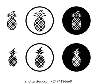 Pineapple line icon set. pineapple fruit line icon suitable for apps and websites UI designs.