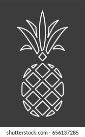 Pineapple line Icon. Trendy Tropical Element. Vector Graphics. Isolated.