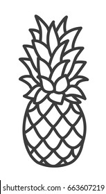 Pineapple line Icon. Trendy Tropical Element. Vector Graphics. Isolated.