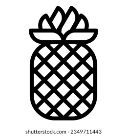 Pineapple line icon. Tropical fruit vector illustration isolated on white. Healthy food outline style designed for and app.