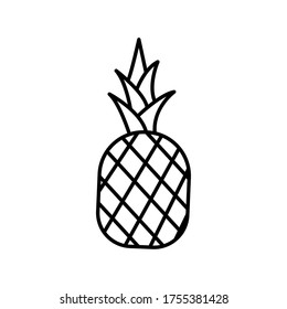 Pineapple line icon vector design template