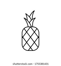 Pineapple line icon vector design template