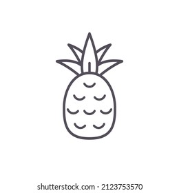Pineapple line icon, Vector isolated outline symbol.