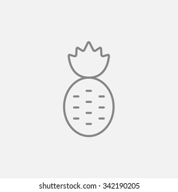 Ícone de linha de abacaxi para web, celular e infográficos. Ícone de cinza escuro de vetor isolado no plano de fundo cinza claro.