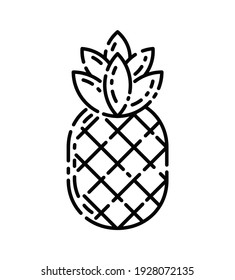 Pineapple Line Minimal Sign Vector Design