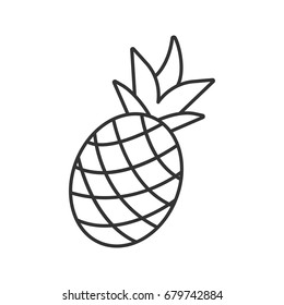 Pineapple linear icon. Thin line illustration. Ananas. Contour symbol. Vector isolated outline drawing