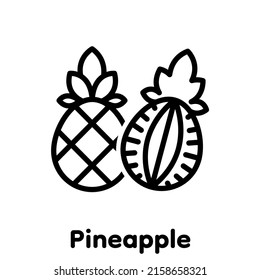 Pineapple linear icon, Vector, Illustration.