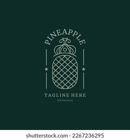 pineapple logo classic luxury Premium Vector design template .