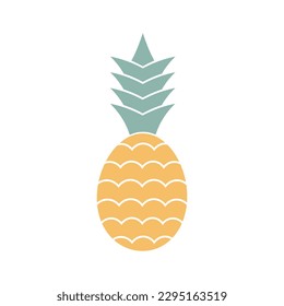 Pineapple logo color. Colored fruit logo. Isolated pineapple on white background. Fruit sign symbol. Vector pineapple. Tropical fruit. Pineapple sign. 