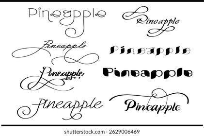 Pineapple Logo Design with Artistic Typography – Unique Brand Identity