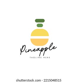 Pineapple Logo Design Concept for Business and Branding. Fresh Fruit Logo Template Vector. Pineapple Logo Template