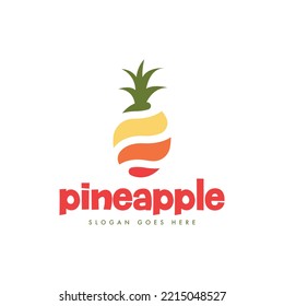 Pineapple Logo Design Concept for Business and Branding. Fresh Fruit Logo Template Vector. Pineapple Logo Template