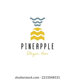 Pineapple Logo Design Concept for Business and Branding. Fresh Fruit Logo Template Vector. Pineapple Logo Template