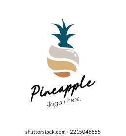 Pineapple Logo Design Concept for Business and Branding. Fresh Fruit Logo Template Vector. Pineapple Logo Template