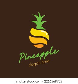 Pineapple Logo Design Concept for Business and Branding. Fresh Fruit Logo Template Vector. Pineapple Logo Template